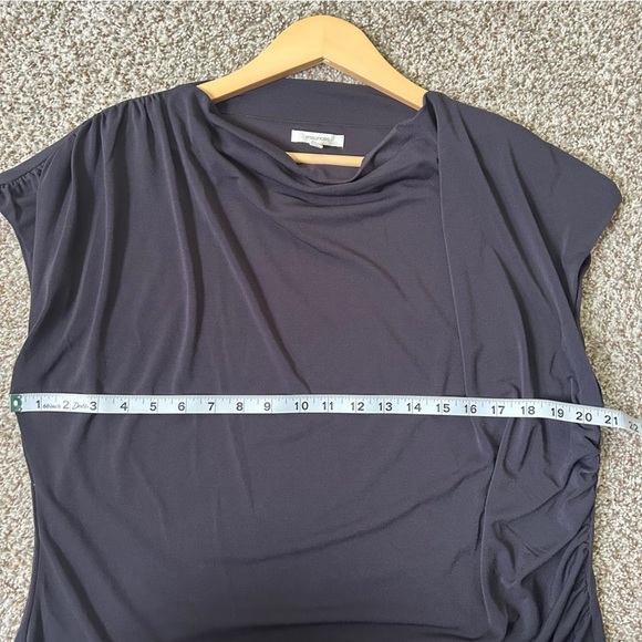 Maurices Grey Black Women's Top Blouse Cinched Side Cowl Neck Stretch XXL - Picture 5 of 6